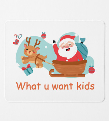 Rushaan Santa Loves Kids: Christmas Printed Mousepad Non Slip Base Mousepad(White)