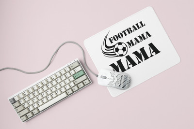 Rushaan Football mama- Printed Mousepad Non Slip Base Mousepad(White)