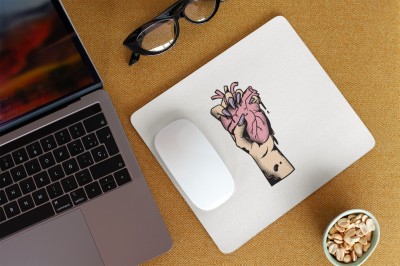 Epic MousePds Heart In Hand Mousepad(White)