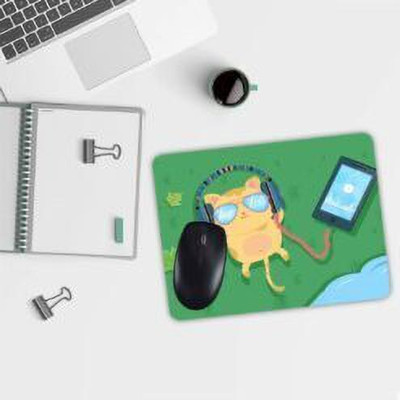 selfiegiftoo Cute Cat Mouse Pad Non Slip Base Mousepad(Multicolor)