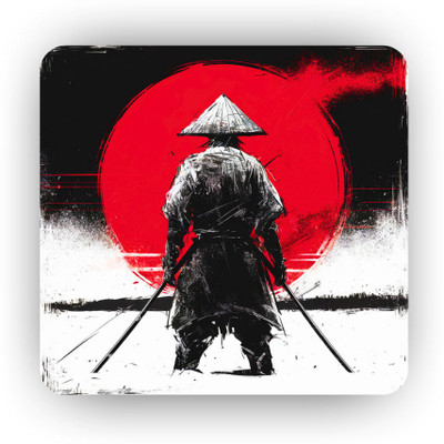 CASAVA HM STORE Samurai Warrior Mouse Pad | Cool Japanese Art Mousepad | Gaming & Office Non Slip Base Mousepad(Multicolor)