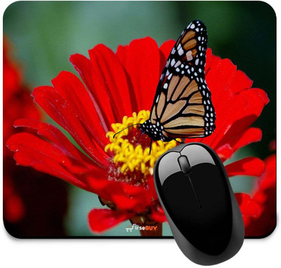 FirseBUY Butterfly Garden Flower Printed Non Slip Base Mousepad(Multicolor)