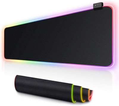 KIZJORYA RGB Gaming Mouse Pad, Large Mouse Pad,Led and Big Mouse mat Mousepad (Black) Non Slip Base Dual Sided Mousepad(Black)