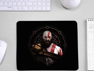 InkWynk Kratos God Of War Game Character | 3mm Rectangle Shape Non Slip Base Mousepad(Black)