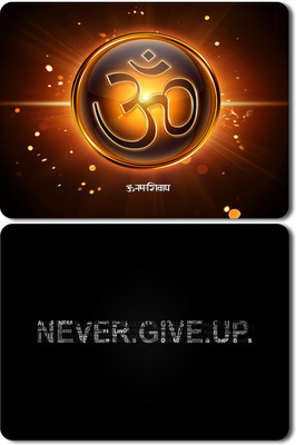 Toplen MOUSEPAD COMBO PACK OF 2 (OM AND NEVER GIVE UP) Mousepad(Multicolor, Black, Yellow)
