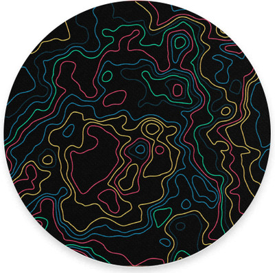 The Custom Crow Topographic Contour Abstract Art Textured Round Mouse Pad Mousepad(Pattern 1)