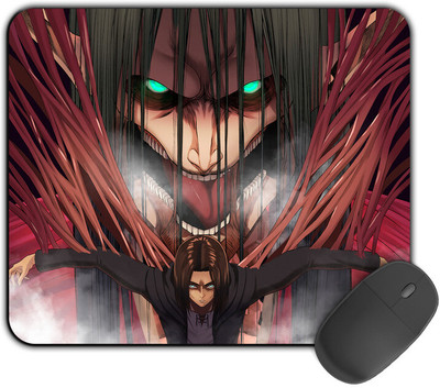 Kirmada Printed Designer Mouse Pad Eren Power Attack On Titan Non Slip Base Mousepad(Multicolor)