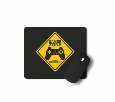 Tee Mafia Gamerzone mp_01 Non Slip Base Dual Sided Mousepad(Black, Yellow)