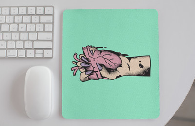 Epic Merch Heart in hand Non Slip Base Mousepad(Multicolor)