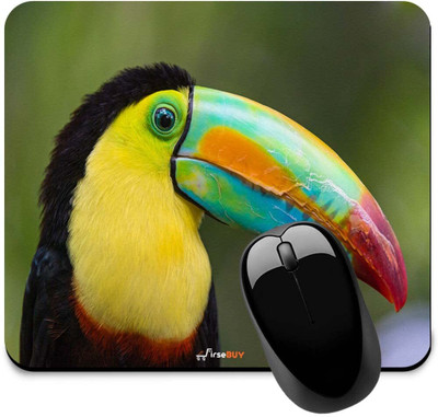 FirseBUY Tropical Bird Printed Non Slip Base Mousepad(Multicolor)