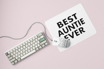 HopOffer Best Aunti Ever- Printed Mousepad (20cm x 18cm) Non Slip Base Mousepad(White)