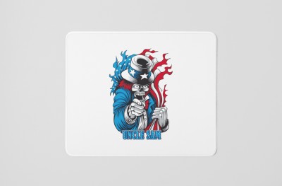 NarayaniCollectionss Uncle Sam, horror themed printed white gaming mousepad Mousepad(White)