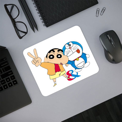 Millionminds Doraemon And Shinchan Printed 3mm Mouse Pad for Laptop & Computer Mousepad(Multicolor)