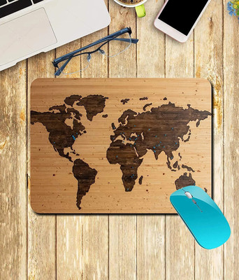 SignatureFactory SF-012517 Non Slip Base Mousepad(Map&07_Wooden)