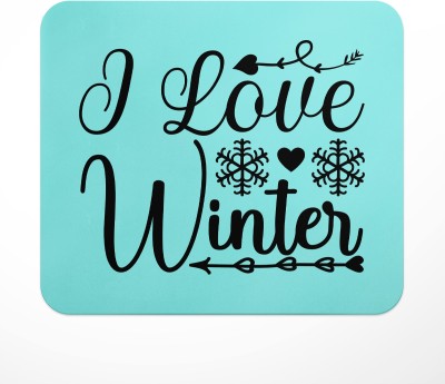 LASTWAVE I Love Winter Design 3, Winter Theme Anti-Slip Rubber Base & Smooth Mouse Mousepad(Multicolor)