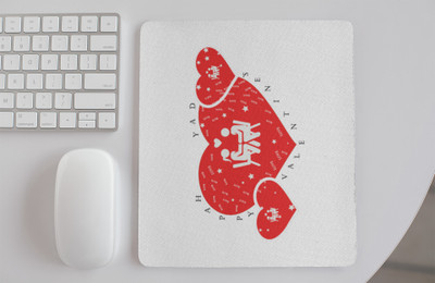 Rushaan Cute Coulpe with Hearts -Printed Mousepads Non Slip Base Mousepad(White)