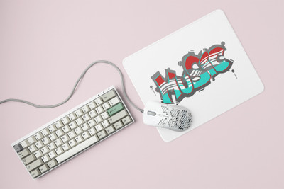 Rushaan Music (BG Grey color ) Printed Mousepads For Music Lovers Non Slip Base Mousepad(White)