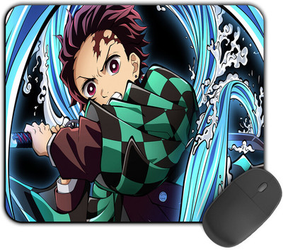 Kirmada Printed Designer Mouse Pad Powerful Tanjiro Non-Slip Demon Slayer Mousepad(Multicolor)