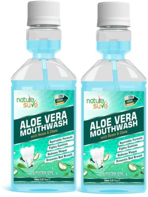 Nature Sure Aloe Vera Mouthwash with Neem and Clove for Oral Health - 2 Packs - Clove(300 ml)