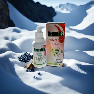 Unitips pharma DentaTips Herbal Tooth Lotion for Pain, Gum Swelling & Toothache (2*30ml) - Peppermint, Camphor, Lavang Oil, Dalchini Oil, Thymol(60 ml)
