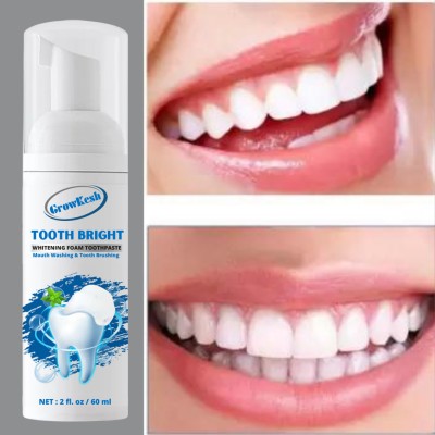 Growkesh Teeth Whitening foam Make your Teeth Sparkle And White Teeth Whitening - Mint(60 ml)