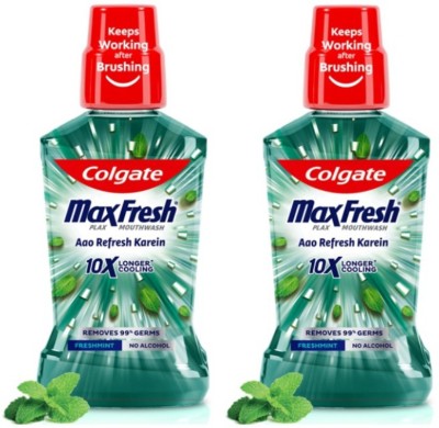 Colgate MaxFresh Plax MouthWash (500ml, Pack Of 2) - FreshMint (250ml each)(500 ml)