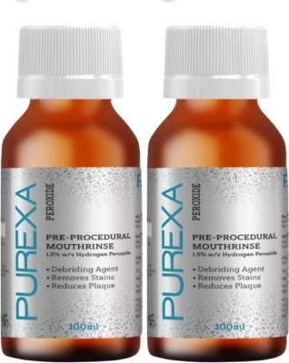 PUREXA Peroxide Mouthwash Pack of 2 - Double Mint(100 ml)