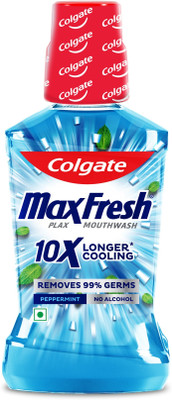 Colgate Maxfresh Plax Antibacterial Mouthwash, 24/7 Fresh Breath - Peppermint Fresh(500 ml)