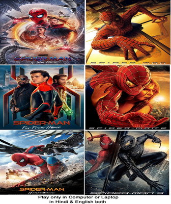 Spider-Man 1 , 2 ,3 , Spider-Man : Homecoming , Spider-Man: Far From Home , Spider-Man: No Way Home (6 Movies) Dual Audio Hindi & English both Play only in Computer or Laptop HD print without poster(DVD Hindi) Spider-Man 1 , 2 ,3 , Spider-Man : Homecoming , Spider-Man: Far From Home , Spider-Man: No Way Home (6 Movies) Dual Audio Hindi & English both Play only in Computer or Laptop HD print without poster(DVD Hindi)