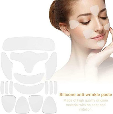 SRK 16 Pcs Anti-wrinkle Patch Reusable Face-lifting Stickers Facial Lines Mucus Removal Device