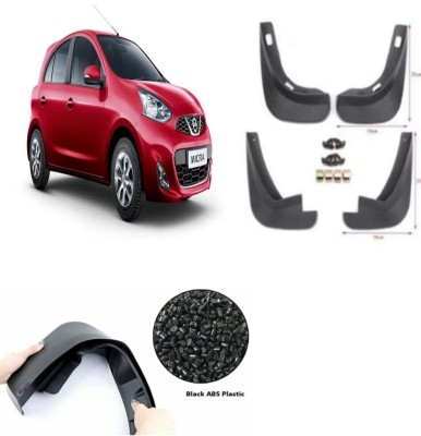 guruji system Front Mud Guard, Rear Mud Guard For Nissan Micra DTHR 2010(Black)