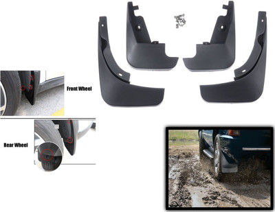 Decor S M Mud Flap, Front Mud Guard, Rear Mud Guard For Mahindra Thar NA(Black)