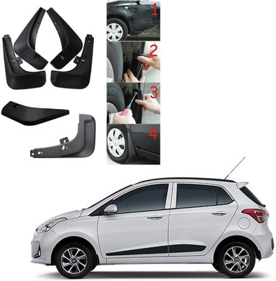 AutoZone Front Mud Guard, Rear Mud Guard For Hyundai Grand i10 2017, 2016, 2015, 2014(Black)