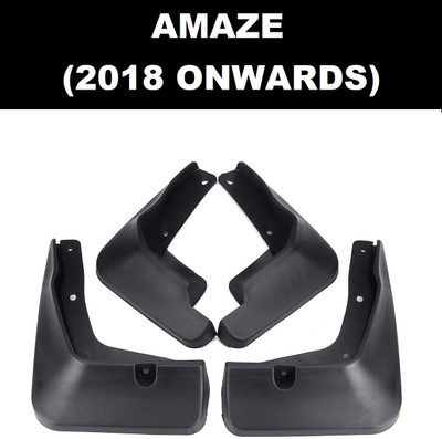 Autoxygen Front Mud Guard, Rear Mud Guard For Honda Amaze NA(Black)