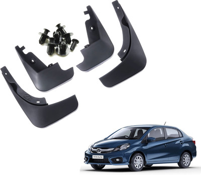 Decor S M Mud Flap, Front Mud Guard, Rear Mud Guard For Honda Amaze 2012(Black)