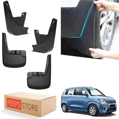 PEEPS STORE Mud Flap For Maruti WagonR 2019(Black)