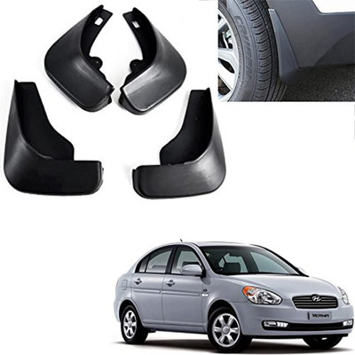 GS Grow n Shine Rear Mud Guard, Front Mud Guard For Hyundai Verna 2006(Black)