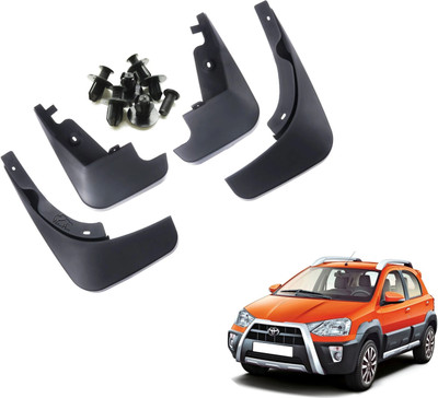 Decor S M Mud Flap, Front Mud Guard, Rear Mud Guard For Toyota Etios Cross NA(Black)