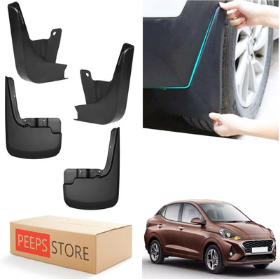 PEEPS STORE Mud Flap For Hyundai Aura E Petrol 2020(Black)