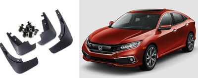 Uneestore Front Mud Guard, Rear Mud Guard For Honda Civic 2015(Black)