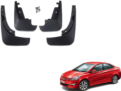 PEEPS STORE Front Mud Guard, Rear Mud Guard For Hyundai Verna Fluidic NA(Black)