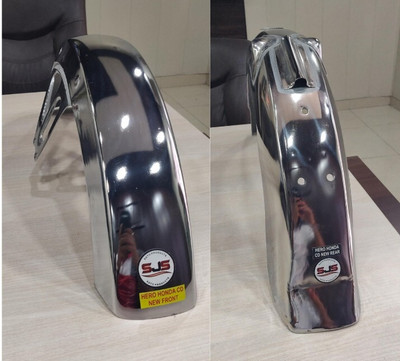 S J S AUTO PRODUCTS Front Mud Guard, Rear Mud Guard For Hero CD NA(Steel)