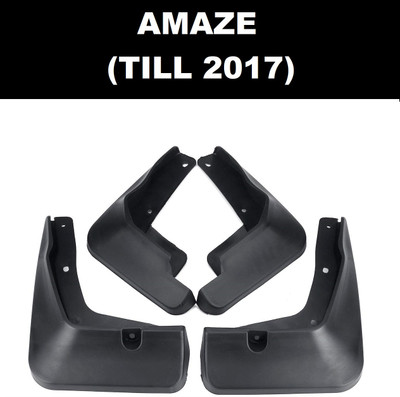 Autoxygen Front Mud Guard, Rear Mud Guard For Honda Amaze NA(Black)