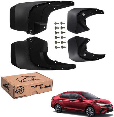 WolkomHome Mud Flap, Front Mud Guard, Rear Mud Guard For Honda New City NA(Black)