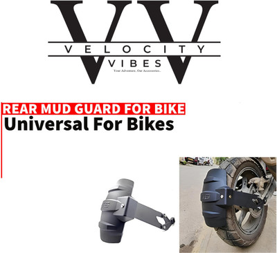 VELOCITY VIBES Rear Mud Guard For Universal For Bike Universal For Bike NA(Black)
