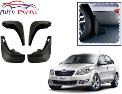 AUTO PEARL Cars Front Mud Guard, Rear Mud Guard For Skoda Rapid NA(Black)
