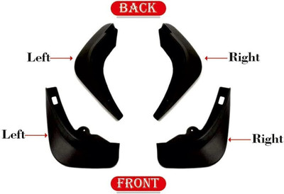 CARMART Rear Mud Guard, Front Mud Guard For Indian Swift Dzire 2017, 2022(Black)