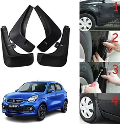 Smstrader Rear Mud Guard, Front Mud Guard For Maruti Celerio ZXI AT 2021(Black)