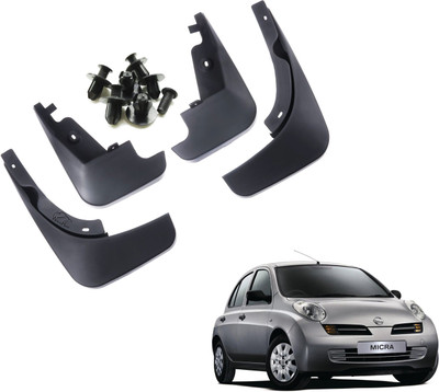 Decor S M Mud Flap, Front Mud Guard, Rear Mud Guard For Nissan Micra NA(Black)