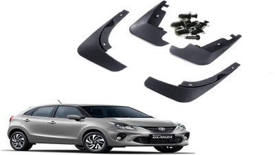 CARMART Rear Mud Guard, Front Mud Guard For Indian Glanza V 2019, 2020, 2021, 2022, 2023, 2024(Black)